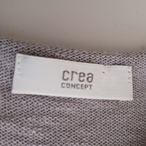 Crea Concept Lagenlook Boho Contemporary Artsy Linen Cotton Contrast Midi Dress - Picture 10 of 10